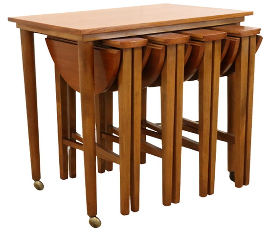 Image 1 of Poul Hundevad nesting tables bijzettafels vintage 