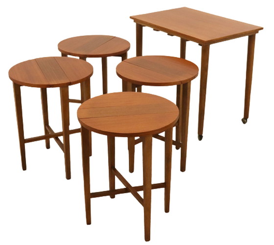 Image 1 of Poul Hundevad nesting tables bijzettafels vintage 