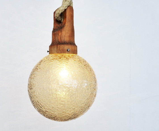 Image 1 of Vintage glazen hanglamp