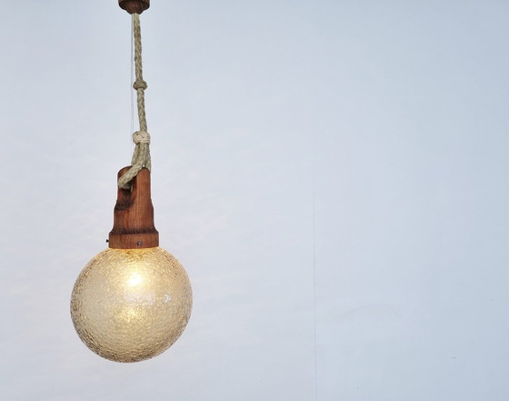 Image 1 of Vintage glazen hanglamp