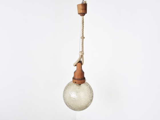 Image 1 of Vintage glazen hanglamp