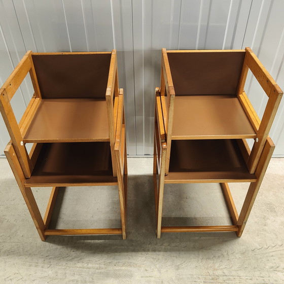 Image 1 of 2x Vintage kinderstoel zweeds design groeistoel en tafel