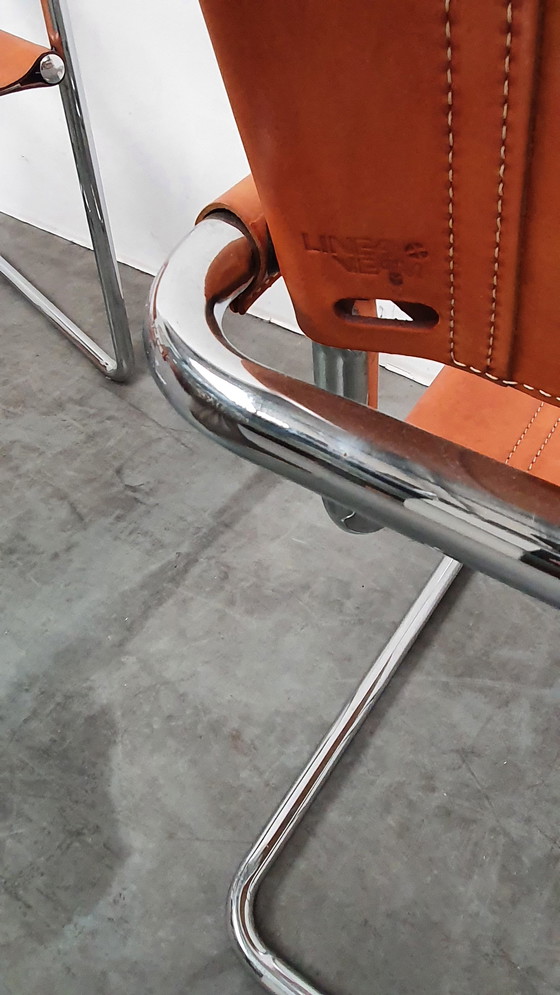 Image 1 of 4x cognac tuigleer Mart Stam Linea Veam vintage jaren 70