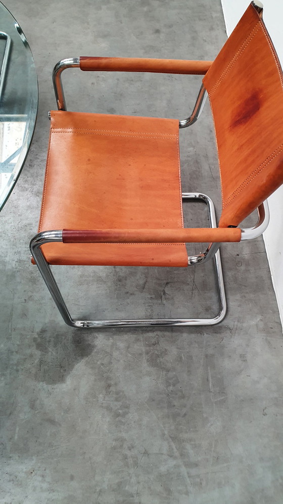 Image 1 of 4x cognac tuigleer Mart Stam Linea Veam vintage jaren 70