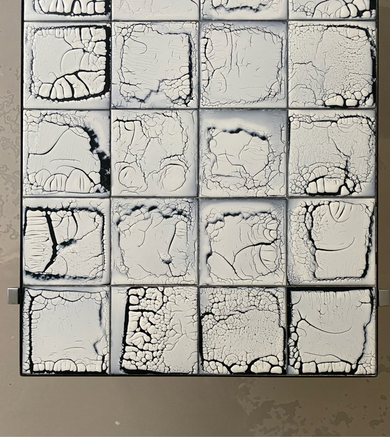 Image 1 of Vintage brutalistische keramische tegel salontafel
