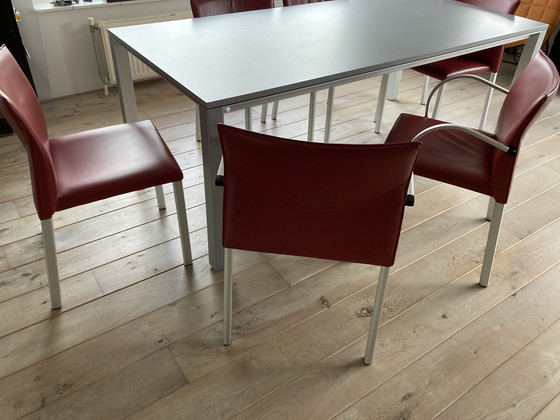 Image 1 of Leolux Myto Izaki serie tafel met 6 stoelen