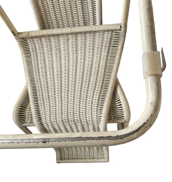 Image 1 of 4x Tecta B33 Wicker Design Buisframe Eetkamer Stoelen  