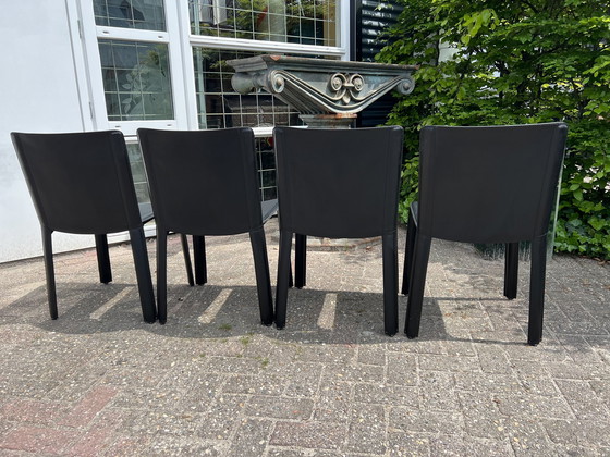 Image 1 of 4x Cidue tuiglederen stoelen