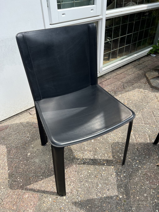 4x Cidue tuiglederen stoelen