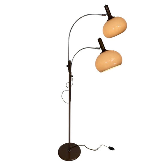 Image 1 of Dijkstra - Zeldzaam model - Space Age Design / MCM Vloerlamp met twee kappen