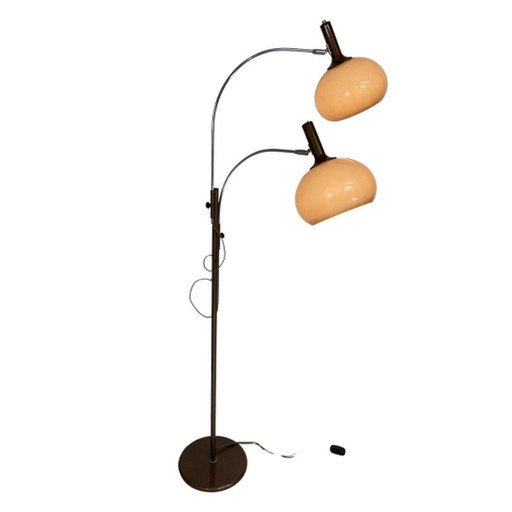 Dijkstra - Zeldzaam model - Space Age Design / MCM Vloerlamp met twee kappen