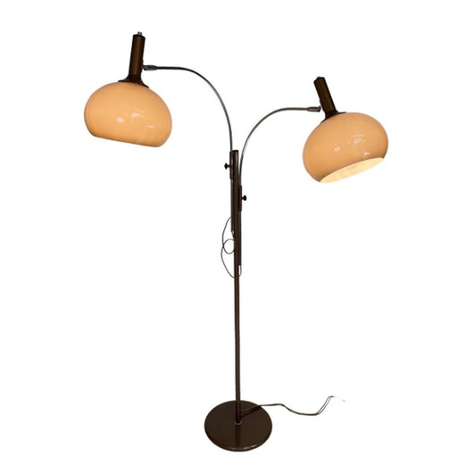 Dijkstra - Zeldzaam model - Space Age Design / MCM Vloerlamp met twee kappen