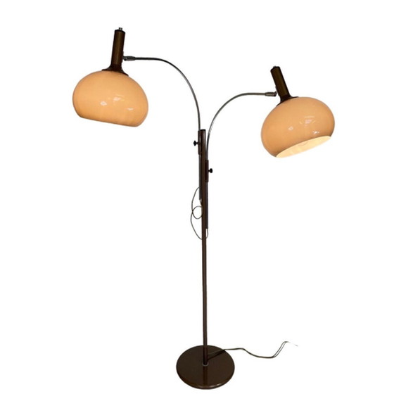 Image 1 of Dijkstra - Zeldzaam model - Space Age Design / MCM Vloerlamp met twee kappen