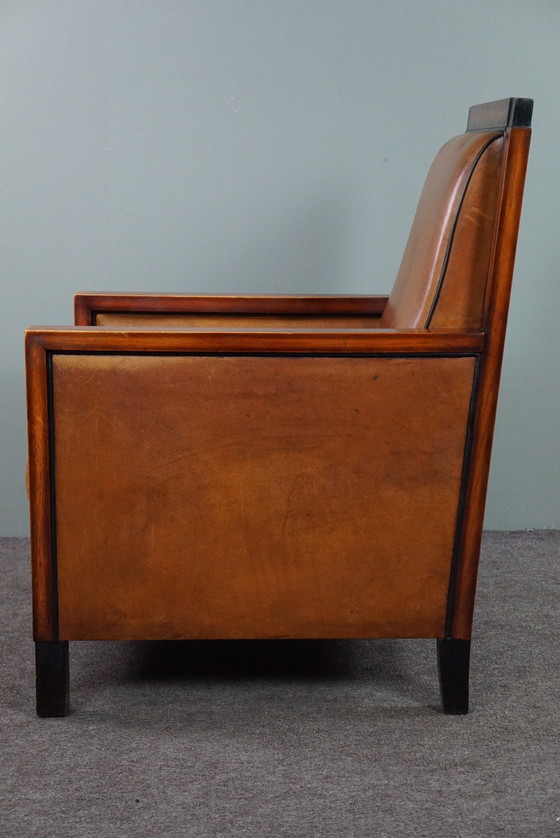 Image 1 of Schapenleren Art Deco design fauteuil