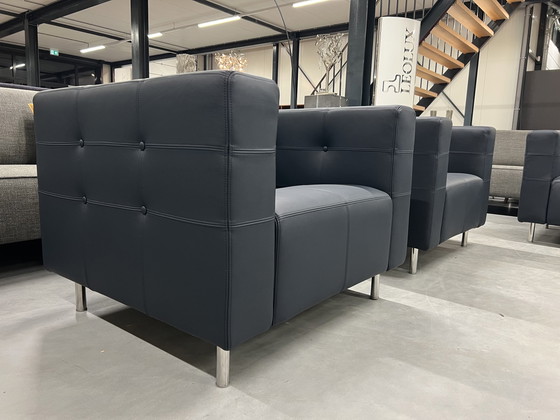 Image 1 of 2 Gelderland 6111 Fauteuils Blauw leer 