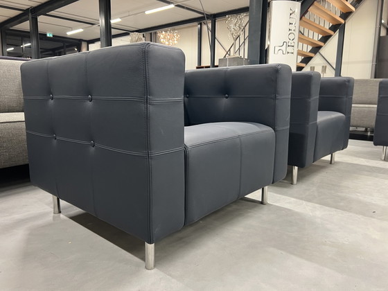 Image 1 of 2 Gelderland 6111 Fauteuils Blauw leer 