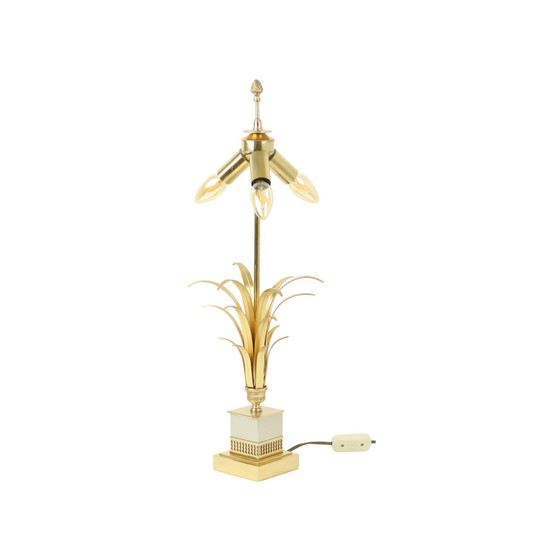 Image 1 of Hollywood Regency Ananas Palm Lamp