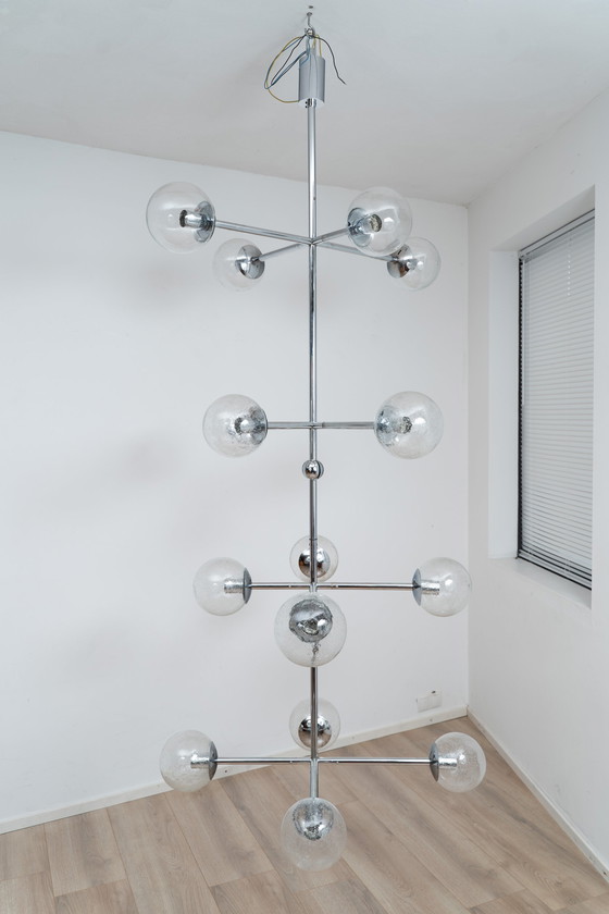 Image 1 of Grote chromen hanglamp van Kinkeldey