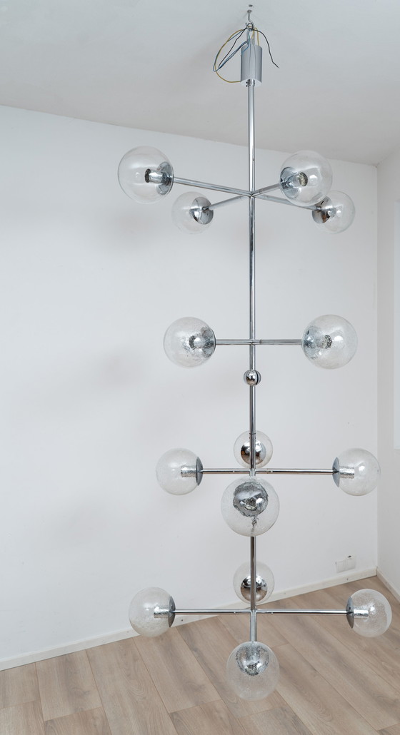 Image 1 of Grote chromen hanglamp van Kinkeldey