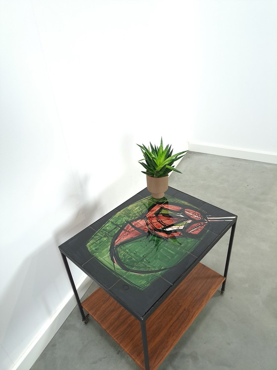 Image 1 of Tafel keramische tegels kreeft vintage trolley