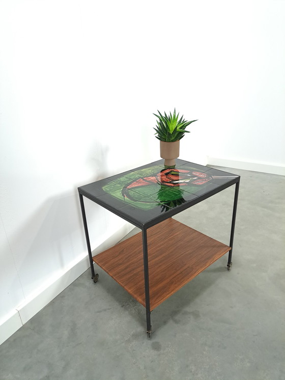 Image 1 of Tafel keramische tegels kreeft vintage trolley