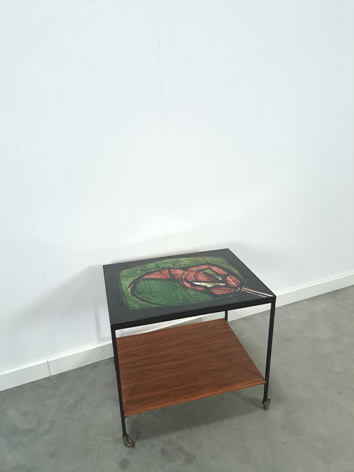 Tafel keramische tegels kreeft vintage trolley