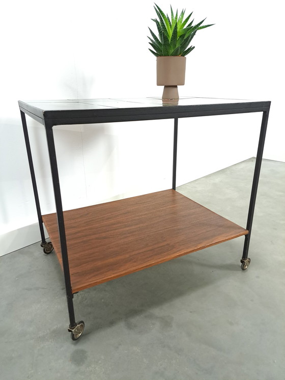 Image 1 of Tafel keramische tegels kreeft vintage trolley