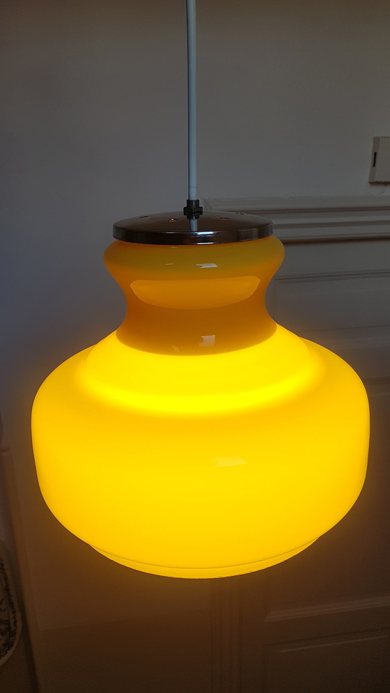 Image 1 of Vintage glazen hanglamp