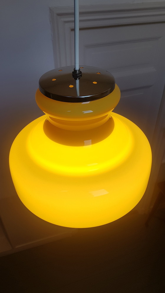 Image 1 of Vintage glazen hanglamp