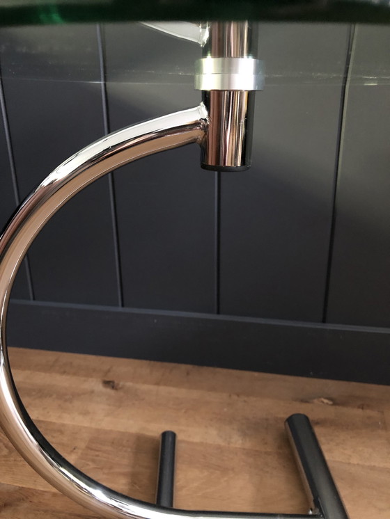 Image 1 of Vintage bijzettafel chroom glas