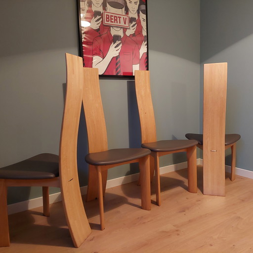 4x Van den Berghe Sculpturale stoelen