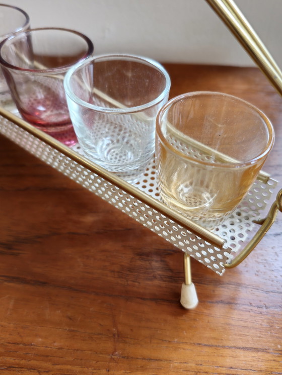 Image 1 of Vintage Glazenrekje Glazen Rekje Borrelglaasje Borrelglazen 