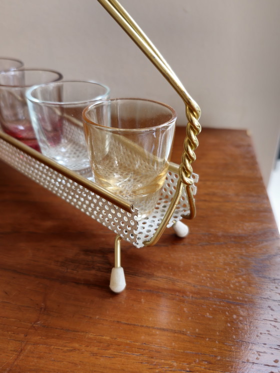 Image 1 of Vintage Glazenrekje Glazen Rekje Borrelglaasje Borrelglazen 