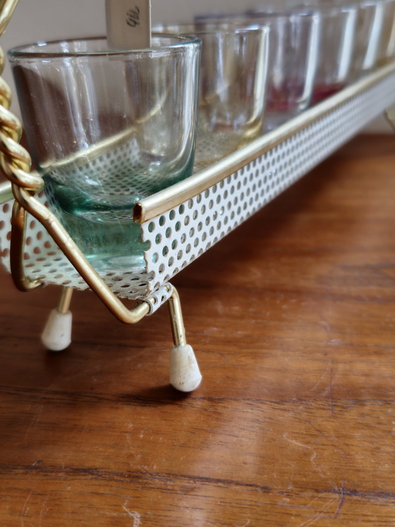 Image 1 of Vintage Glazenrekje Glazen Rekje Borrelglaasje Borrelglazen 