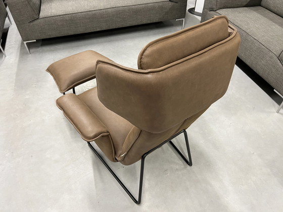 Image 1 of Jess Design Origami Fauteuil met hocker bruin leer