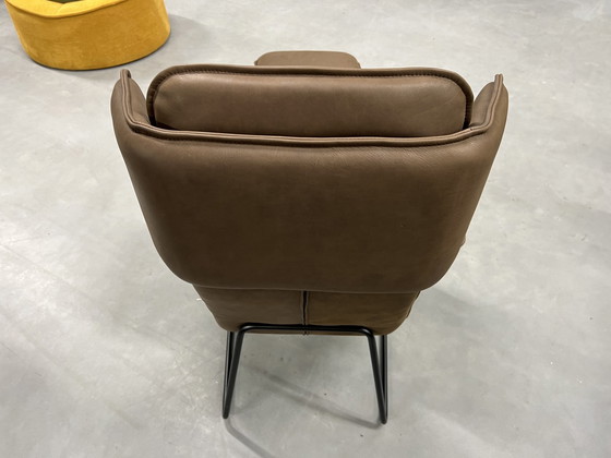 Image 1 of Jess Design Origami Fauteuil met hocker bruin leer