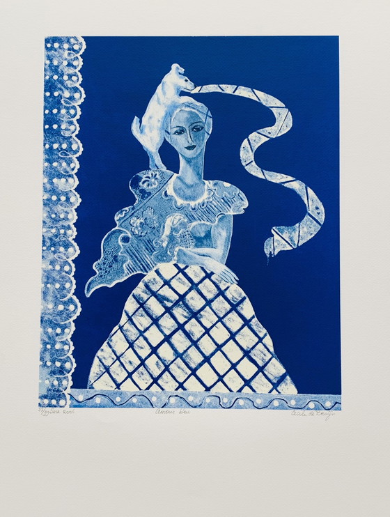 Image 1 of Cecile de Bruijn - Amour Blue litho