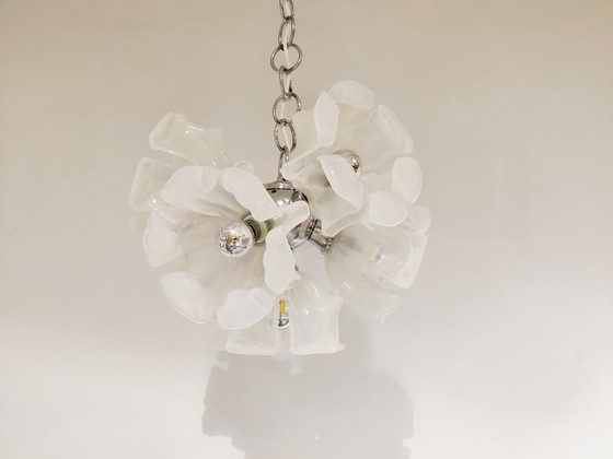 Image 1 of Bloemenkroonluchter van Murano glas, jaren 1960