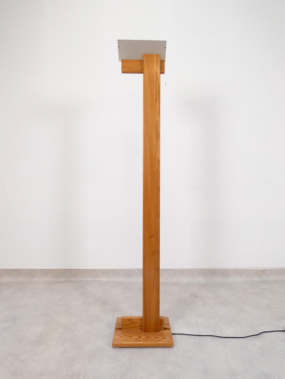 Image 1 of Italian brutalist wooden floorlamp 