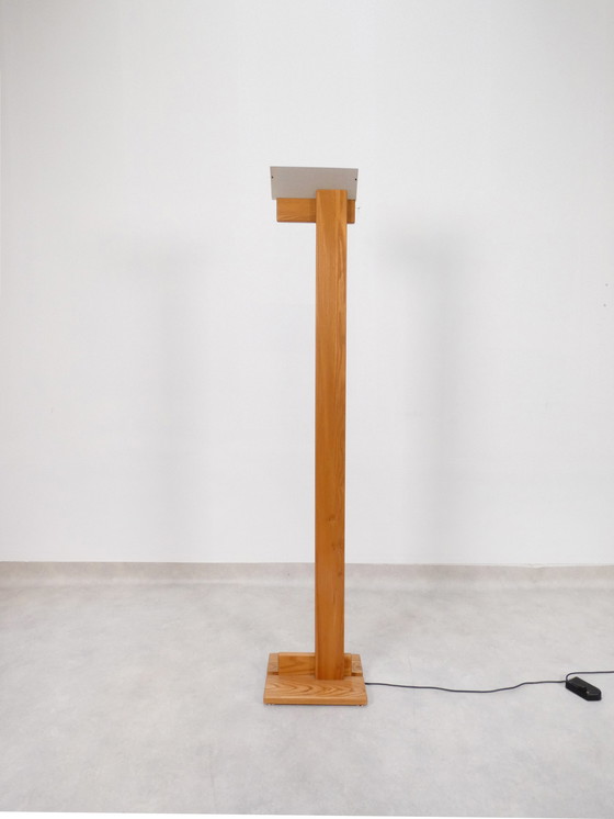 Image 1 of Italian brutalist wooden floorlamp 