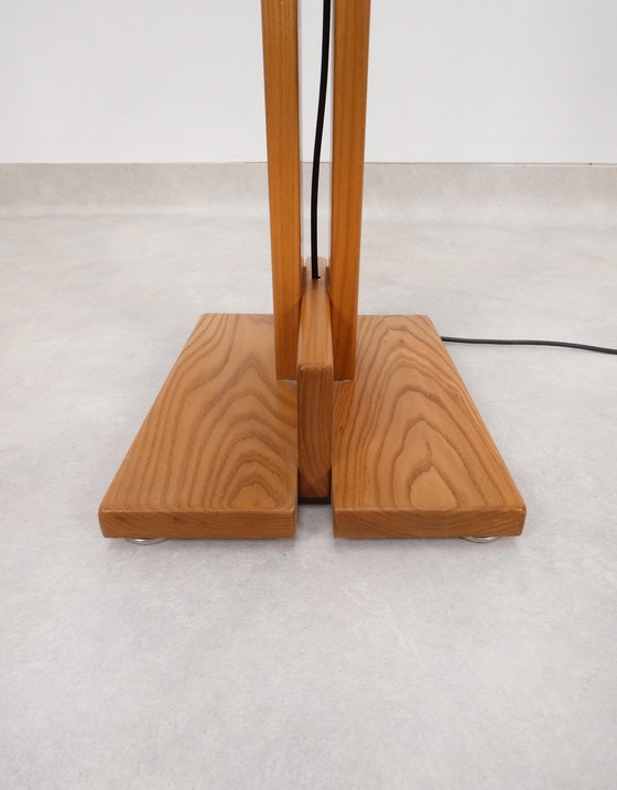 Image 1 of Italian brutalist wooden floorlamp 