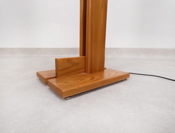 Image 1 of Italian brutalist wooden floorlamp 