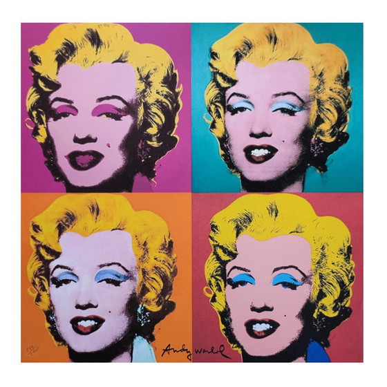Image 1 of Vintage Andy Warhol "Marilyn" Limited Edition lithografie door CMOA