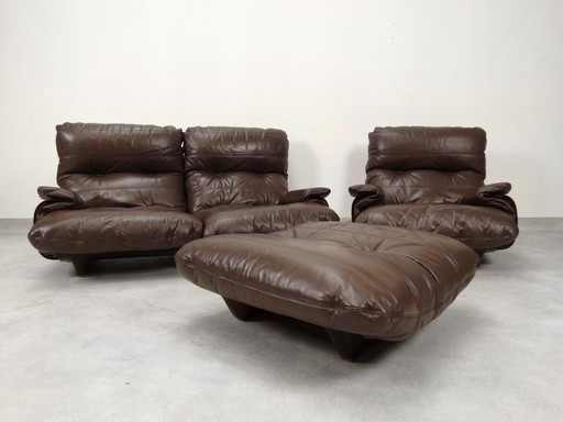 Ligne Roset Marsala set - brown leather