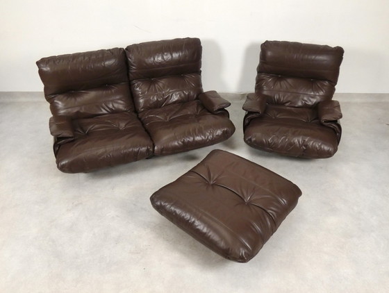 Image 1 of Ligne Roset Marsala set - brown leather