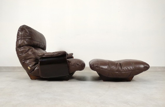 Image 1 of Ligne Roset Marsala set - brown leather