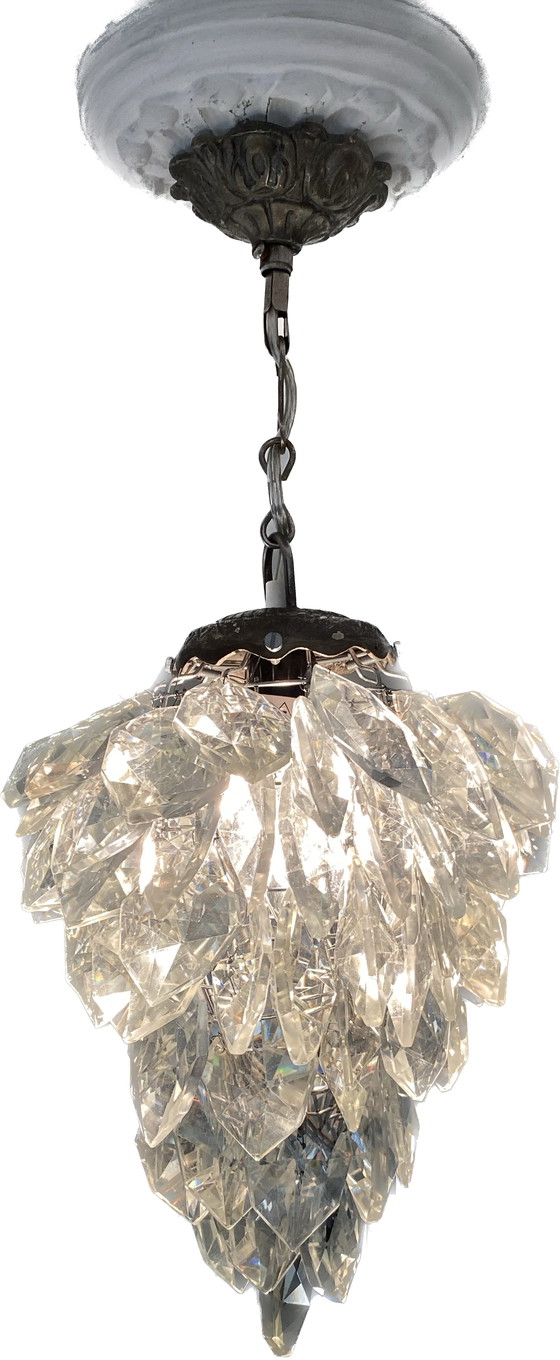 Image 1 of Vintage kristallen druiventros lamp