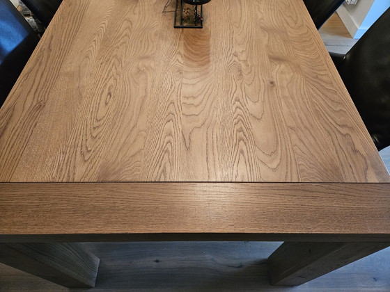 Image 1 of 6x Bert Plantagie leren stoelen, Vintage eetkamertafel en salontafel