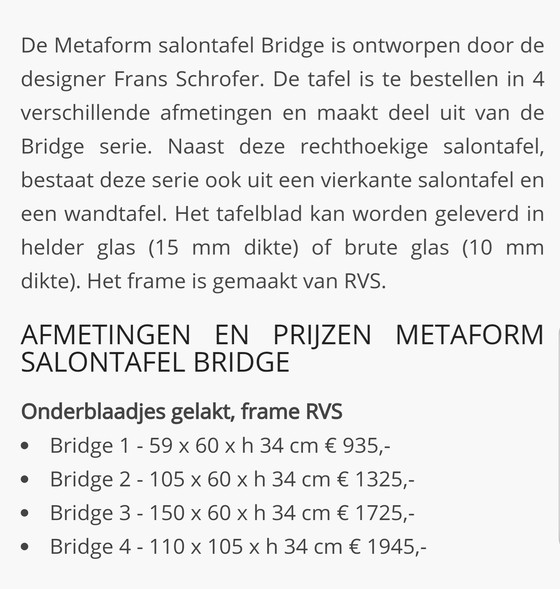 Image 1 of Metaform Bridge 3 salontafel