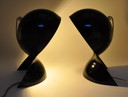 Set van 2 zwarte Artemide Dalù lampen (Vico Magistretti)